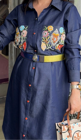 Denim pocket work dress